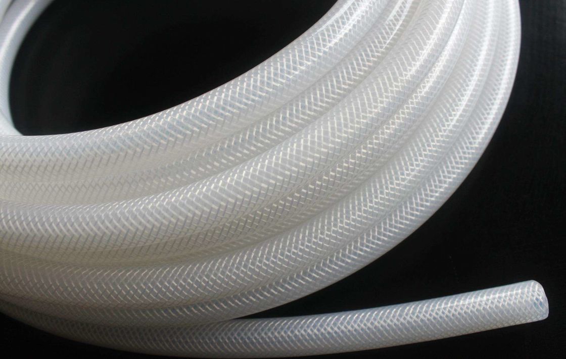 High Purity Braided Silicone Tubing LFGB Approved For Pressurized Fluid
