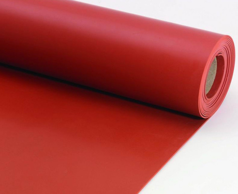 Red Solid Platinum Cured Silicone Sheet Textured Finish For Food Processing Industries